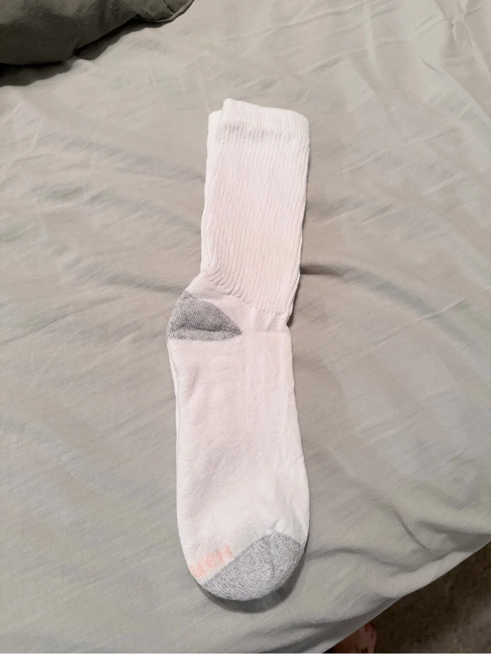 Women’s White Socks with Gray Toe